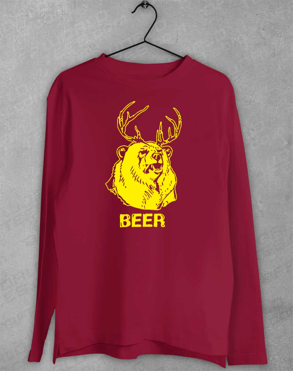 Cardinal Red - Mac's Beer Long Sleeve T-Shirt