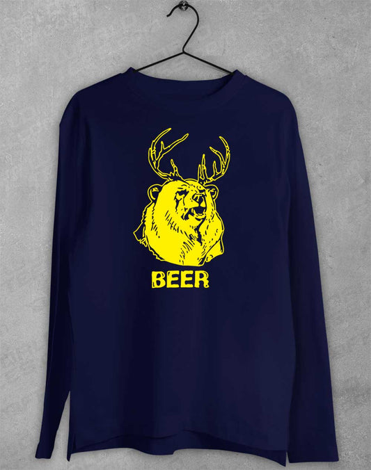 Navy - Mac's Beer Long Sleeve T-Shirt