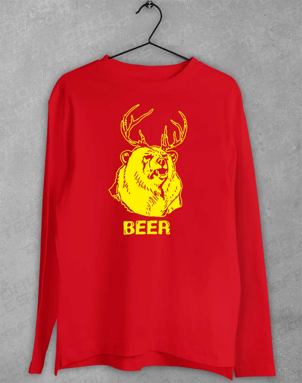 Red - Mac's Beer Long Sleeve T-Shirt