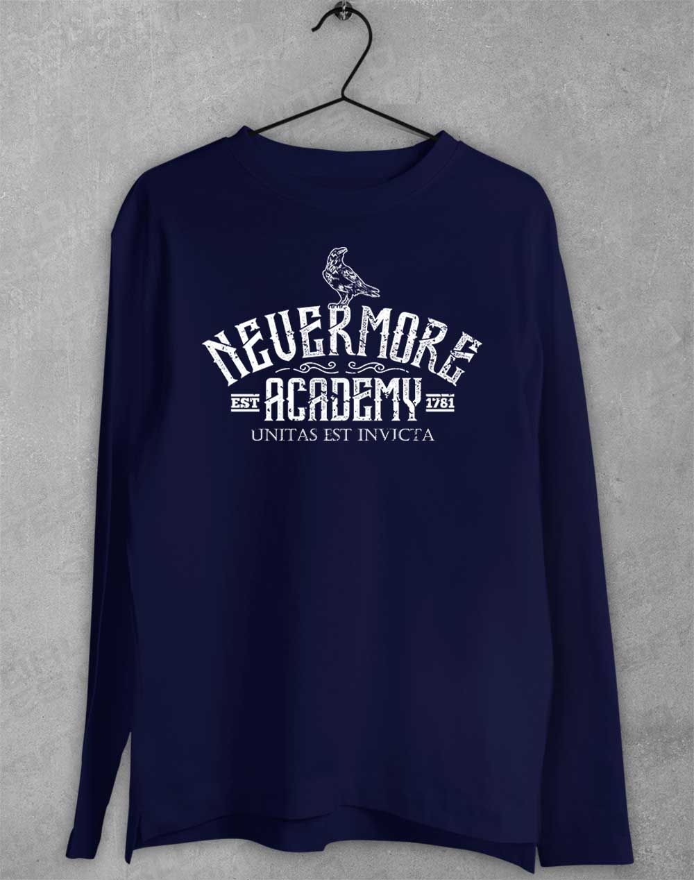 Navy - Nevermore Academy Long Sleeve T-Shirt