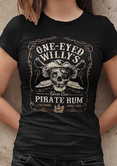 One-Eyed Willy's Goon Cove Rum Womens T-Shirt