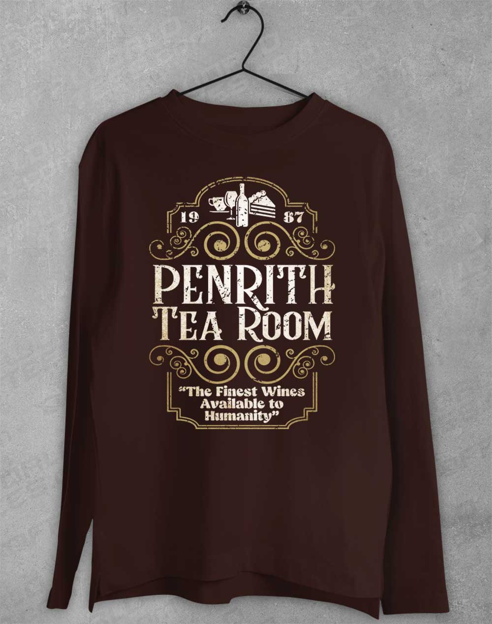 Dark Chocolate - Penrith Tea Room 1987 Long Sleeve T-Shirt