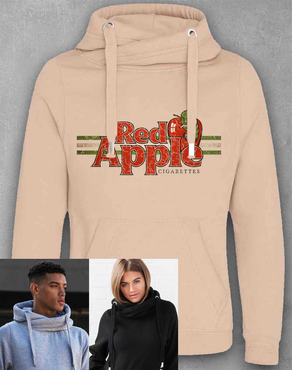 Nude - Red Apple Cigarettes Chunky Cross Neck Hoodie