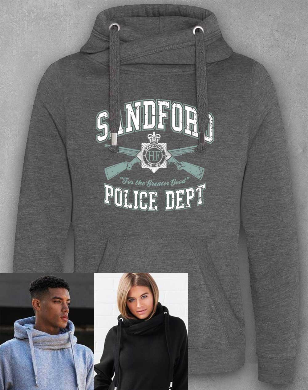 Charcoal - Sandford Police Dept Chunky Cross Neck Hoodie