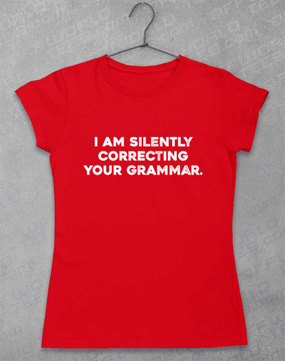 Red - Silently Correcting Your Grammar Women's T-Shirt