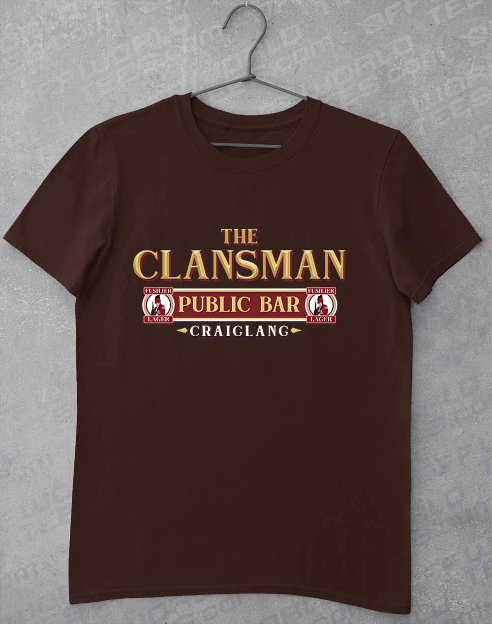 Dark Chocolate - The Clansman Pub Logo T-Shirt