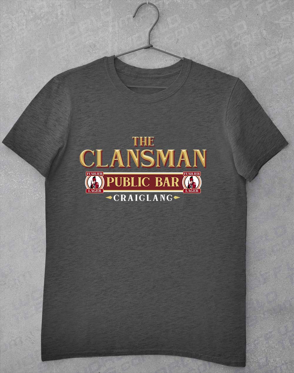Dark Heather - The Clansman Pub Logo T-Shirt