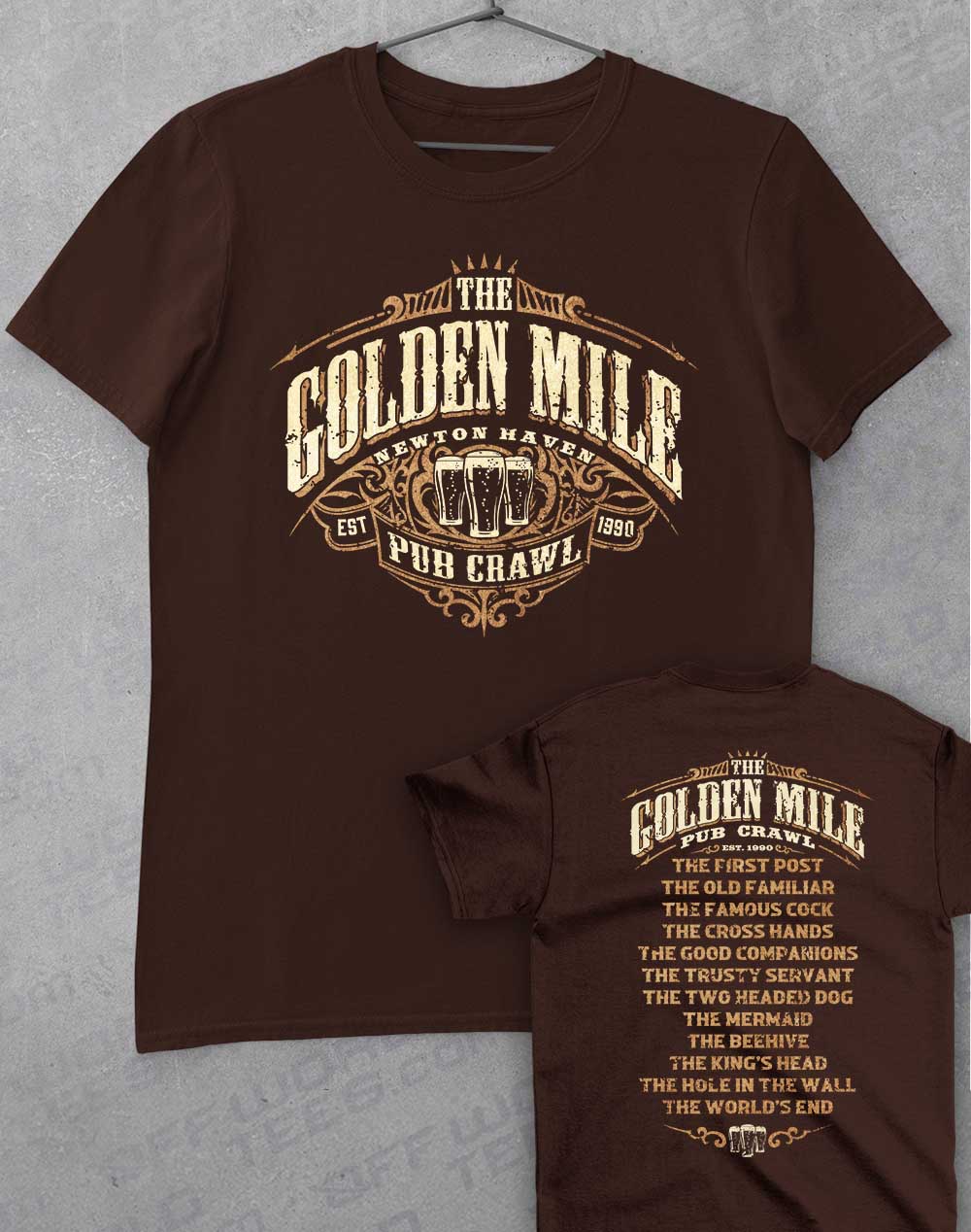 Dark Chocolate - The Golden Mile Pub Crawl T-Shirt