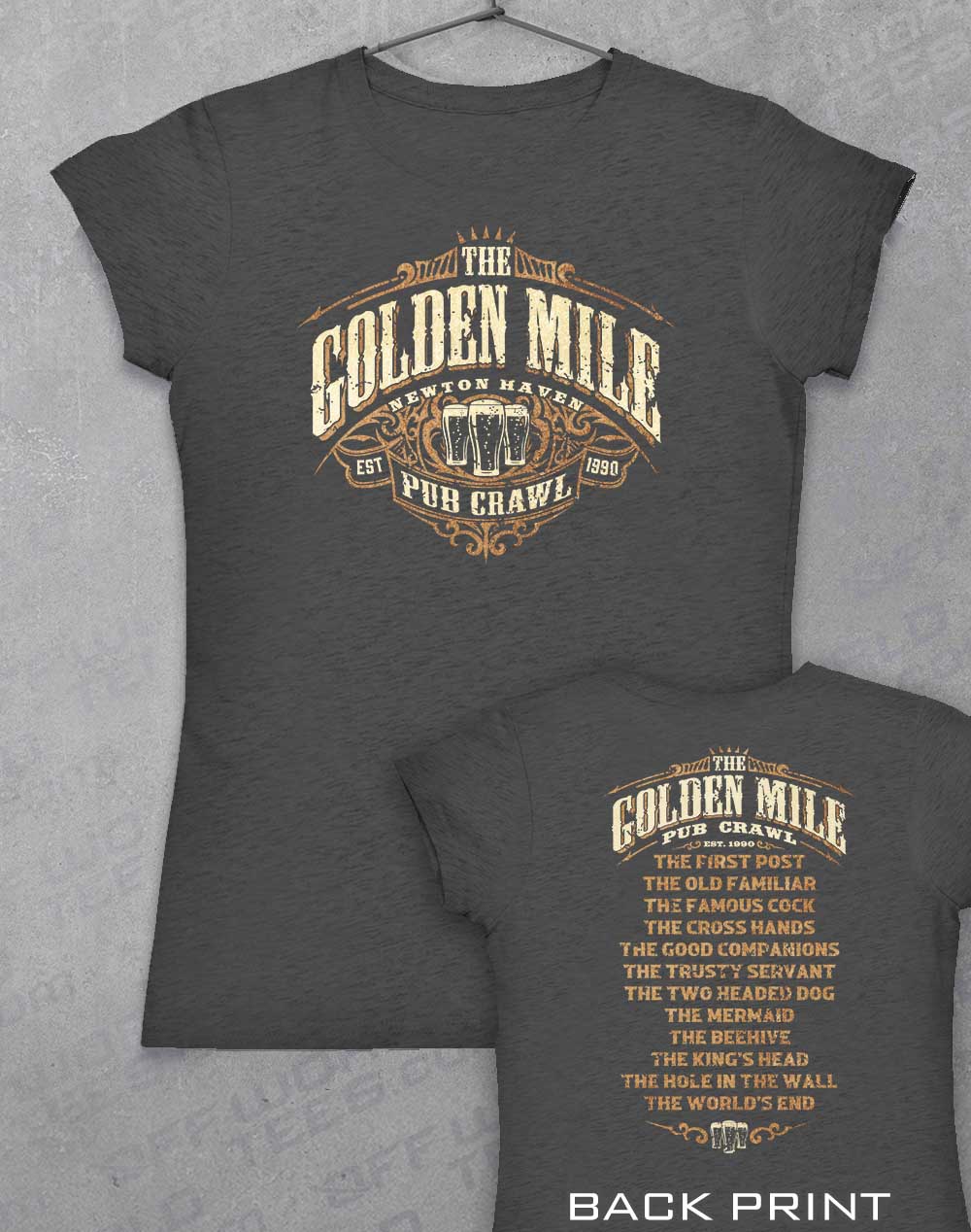 Dark Heather - The Golden Mile Pub Crawl Women's T-Shirt