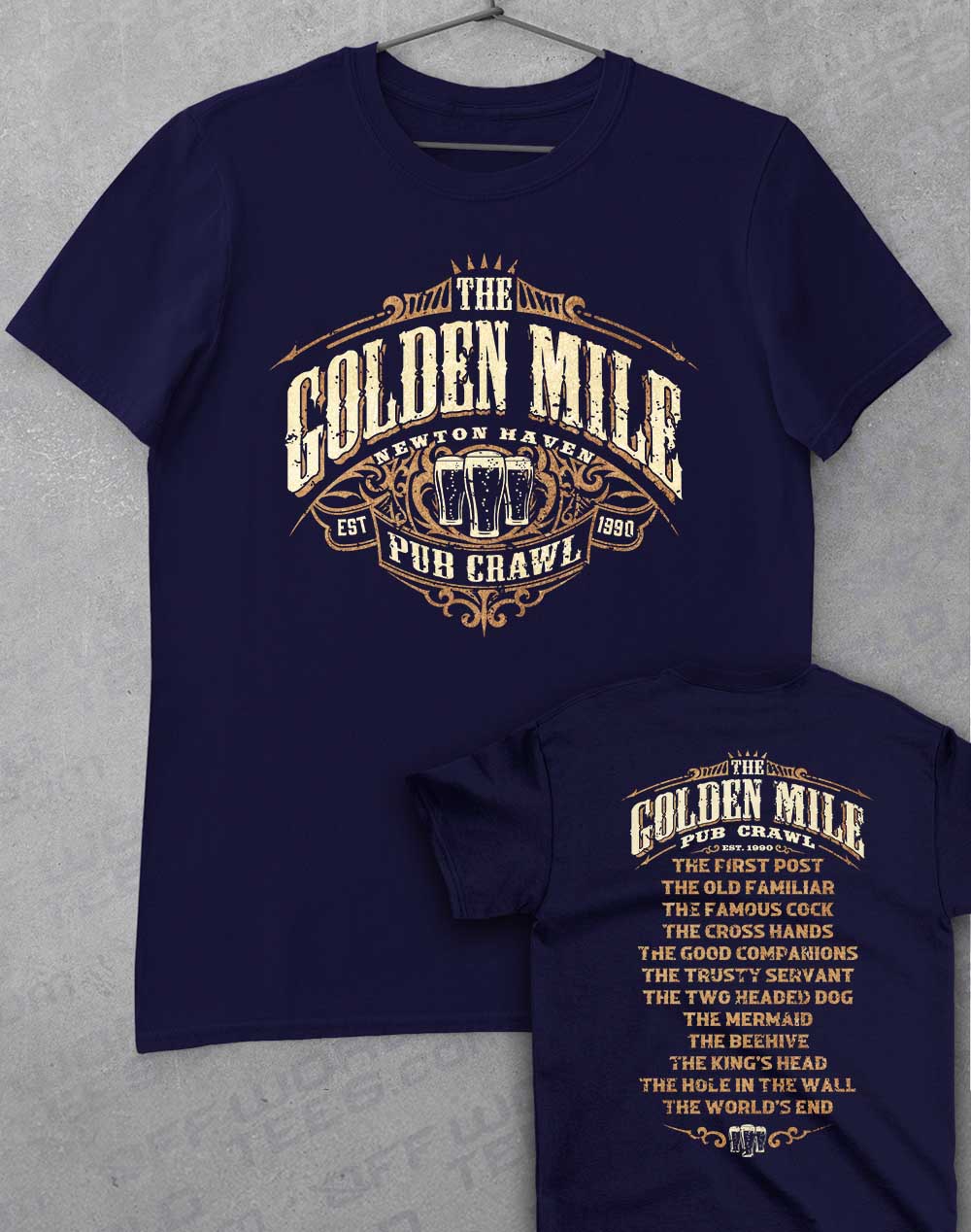 Navy - The Golden Mile Pub Crawl T-Shirt
