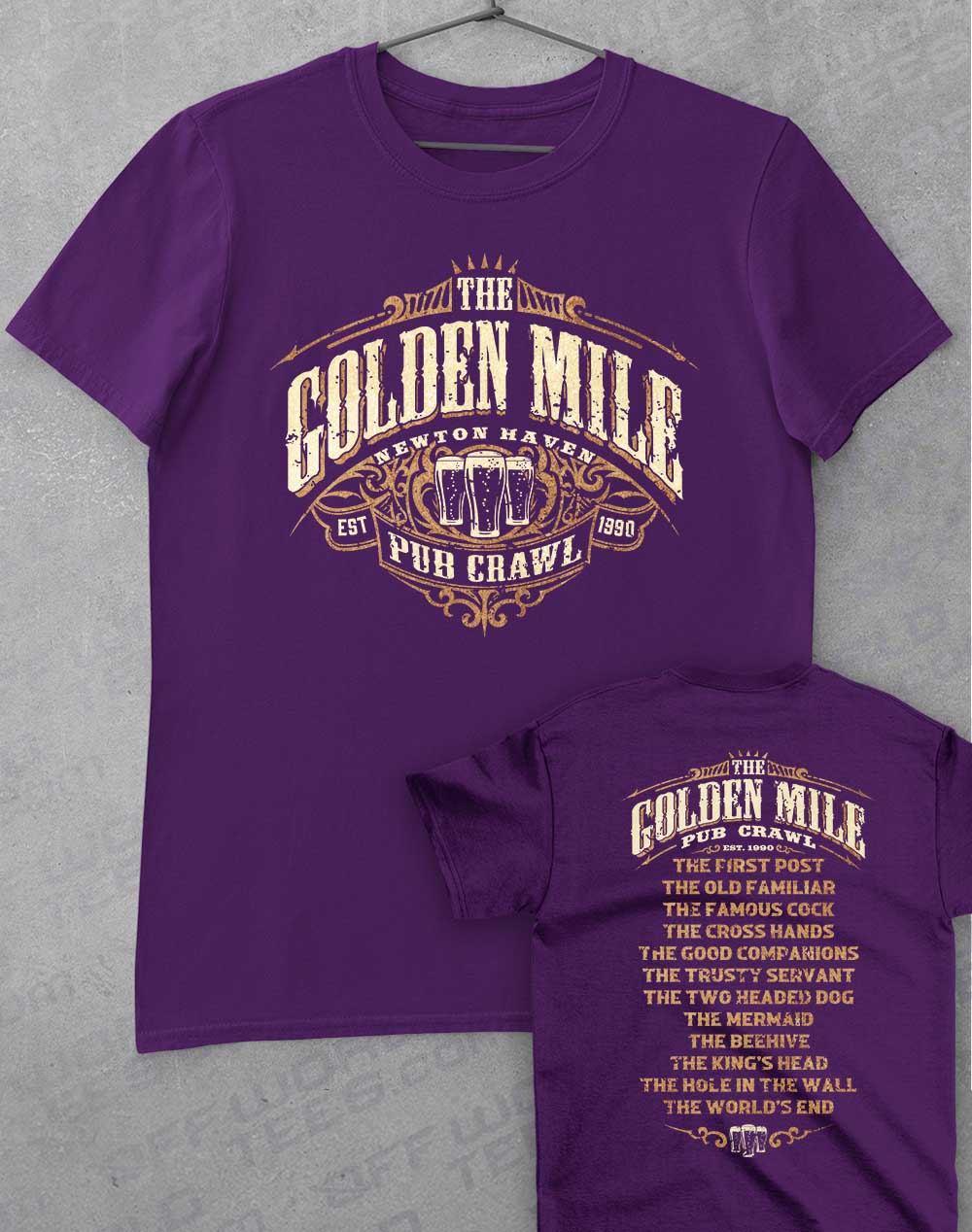 Purple - The Golden Mile Pub Crawl T-Shirt