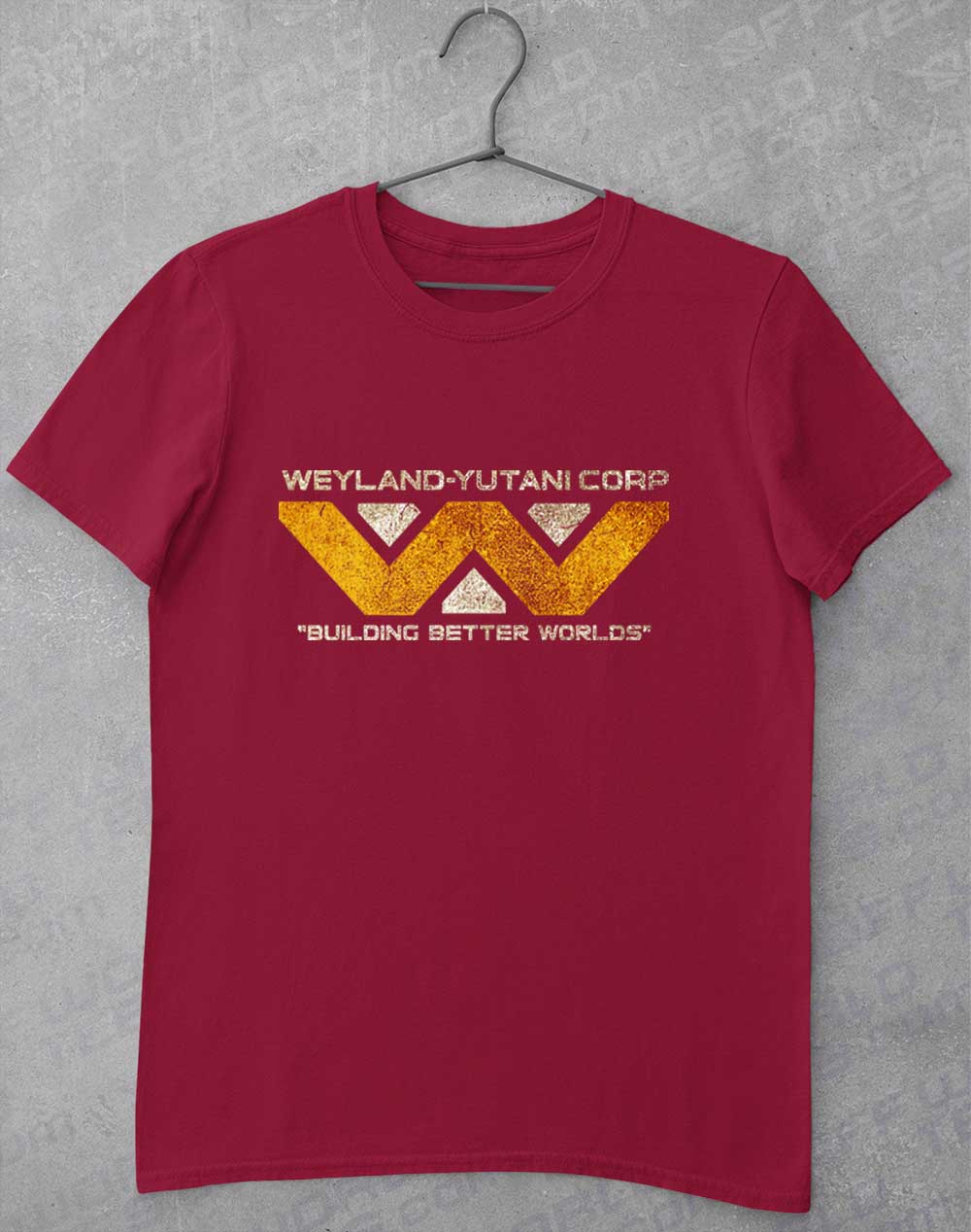 Cardinal Red - Weyalnd Yutani Distressed Logo T-Shirt