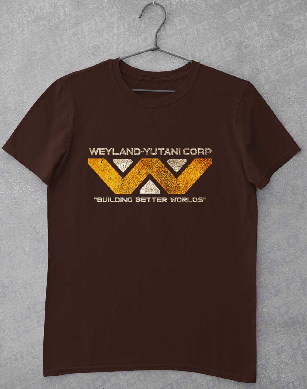 Dark Chocolate - Weyalnd Yutani Distressed Logo T-Shirt