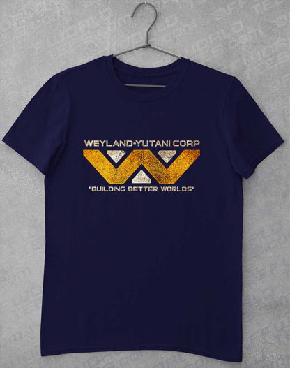 Navy - Weyalnd Yutani Distressed Logo T-Shirt
