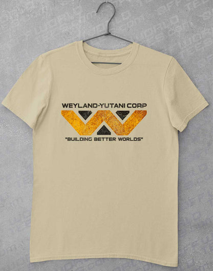 Sand - Weyalnd Yutani Distressed Logo T-Shirt