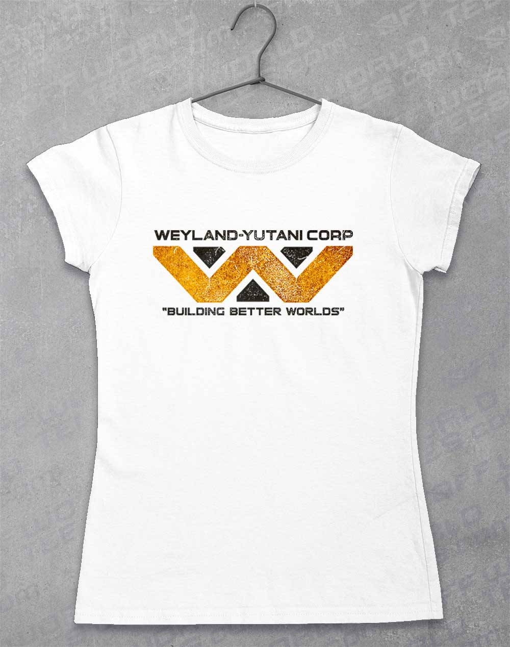 White - Weyalnd Yutani Distressed Logo Women's T-Shirt