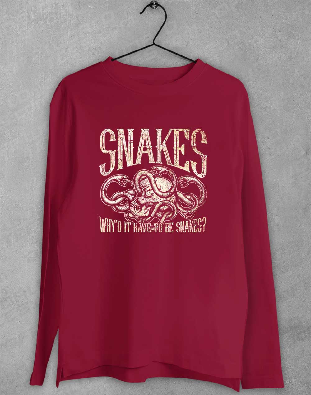 Cardinal Red - Why'd it Have to be Snakes Long Sleeve T-Shirt