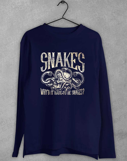 Navy - Why'd it Have to be Snakes Long Sleeve T-Shirt