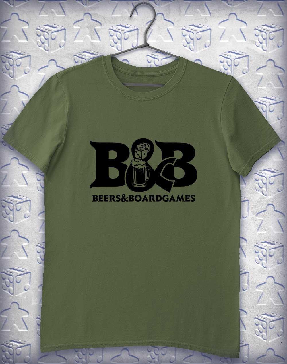 B&B Beers and Boardgames T-Shirt S / Military Green  - Off World Tees