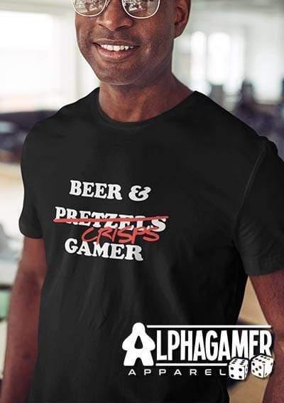 Beer and Crisps Gamer Alphagamer T-Shirt  - Off World Tees