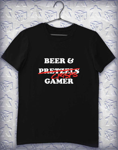Beer and Crisps Gamer Alphagamer T-Shirt L / Black  - Off World Tees