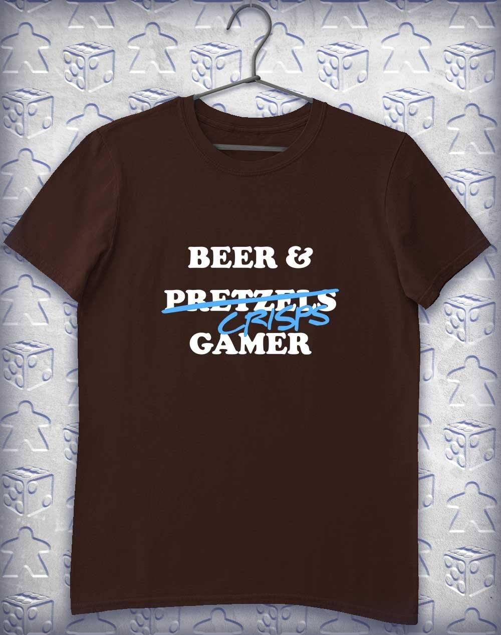 Beer and Crisps Gamer Alphagamer T-Shirt S / Dark Chocolate  - Off World Tees