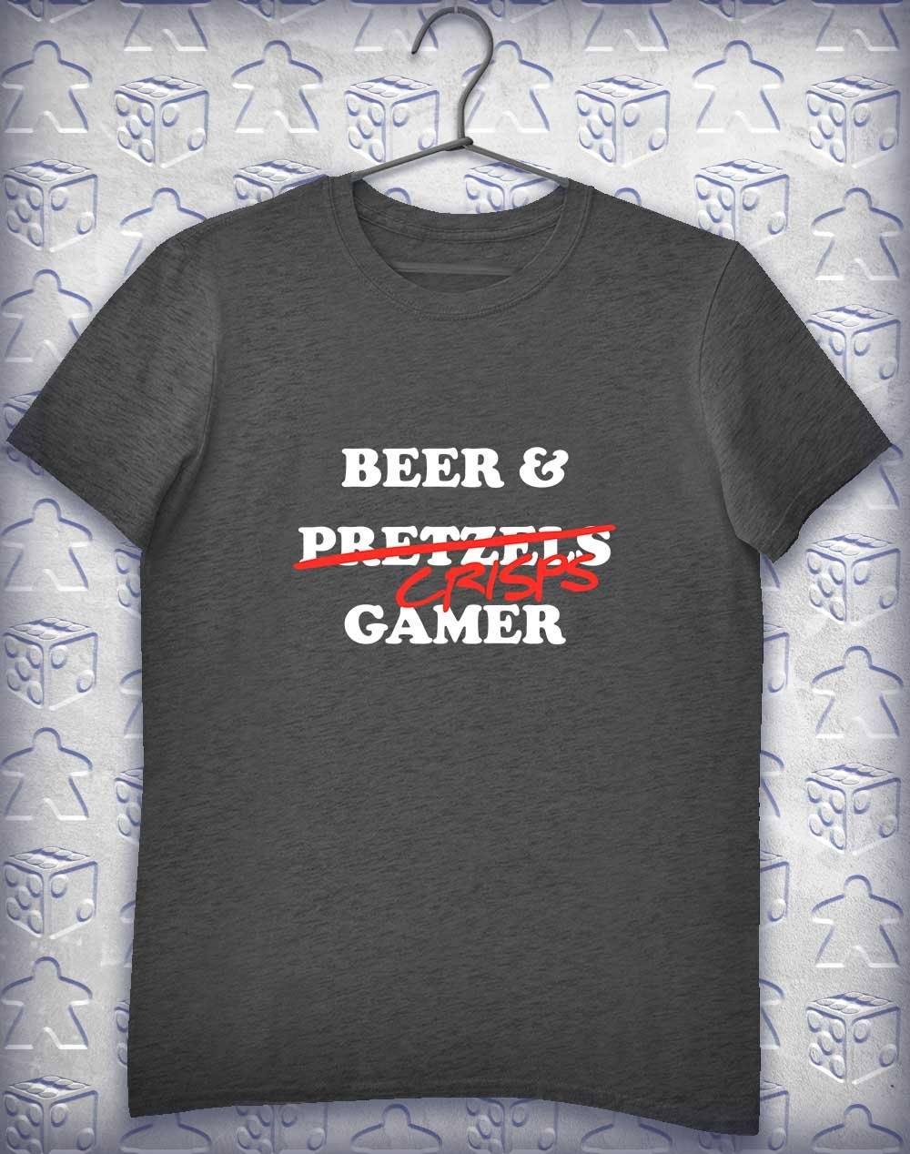 Beer and Crisps Gamer Alphagamer T-Shirt S / Dark Heather  - Off World Tees