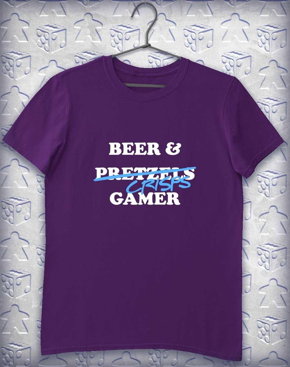 Beer and Crisps Gamer Alphagamer T-Shirt S / Purple  - Off World Tees