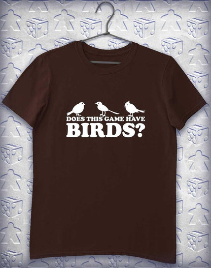 Does This Game Have Birds? Alphagamer T-Shirt S / Dark Chocolate  - Off World Tees