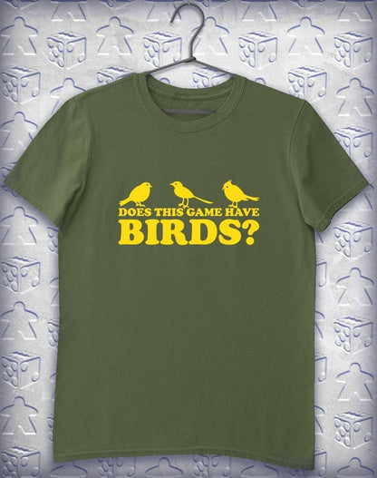 Does This Game Have Birds? Alphagamer T-Shirt S / Military Green  - Off World Tees