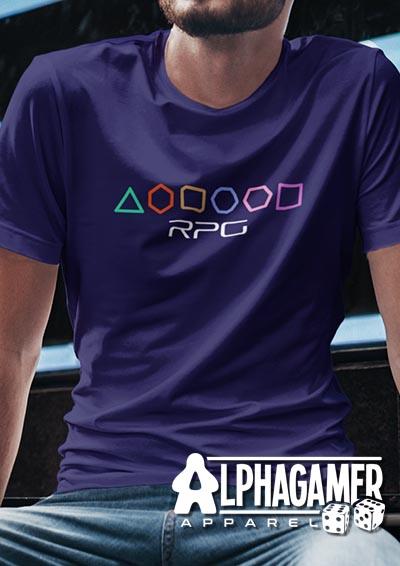 RPG Dice Shapes Alphagamer T-Shirt  - Off World Tees