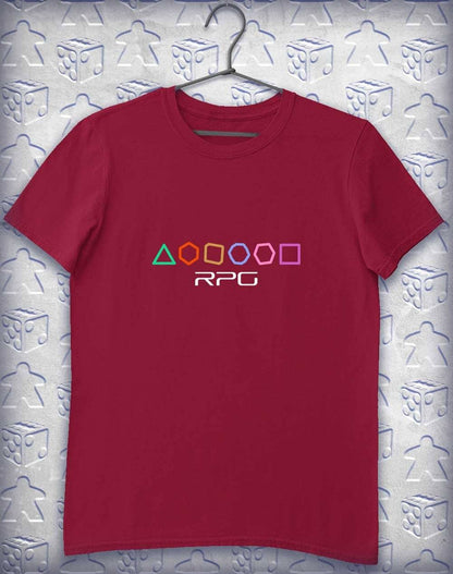 RPG Dice Shapes Alphagamer T-Shirt S / Cardinal Red  - Off World Tees