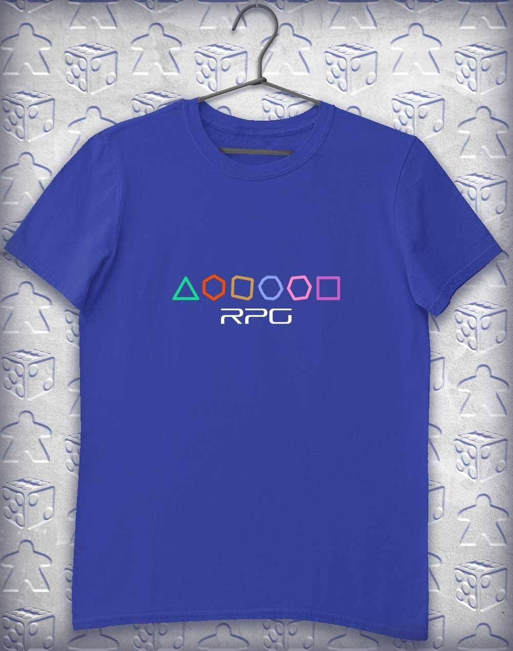 RPG Dice Shapes Alphagamer T-Shirt S / Royal  - Off World Tees