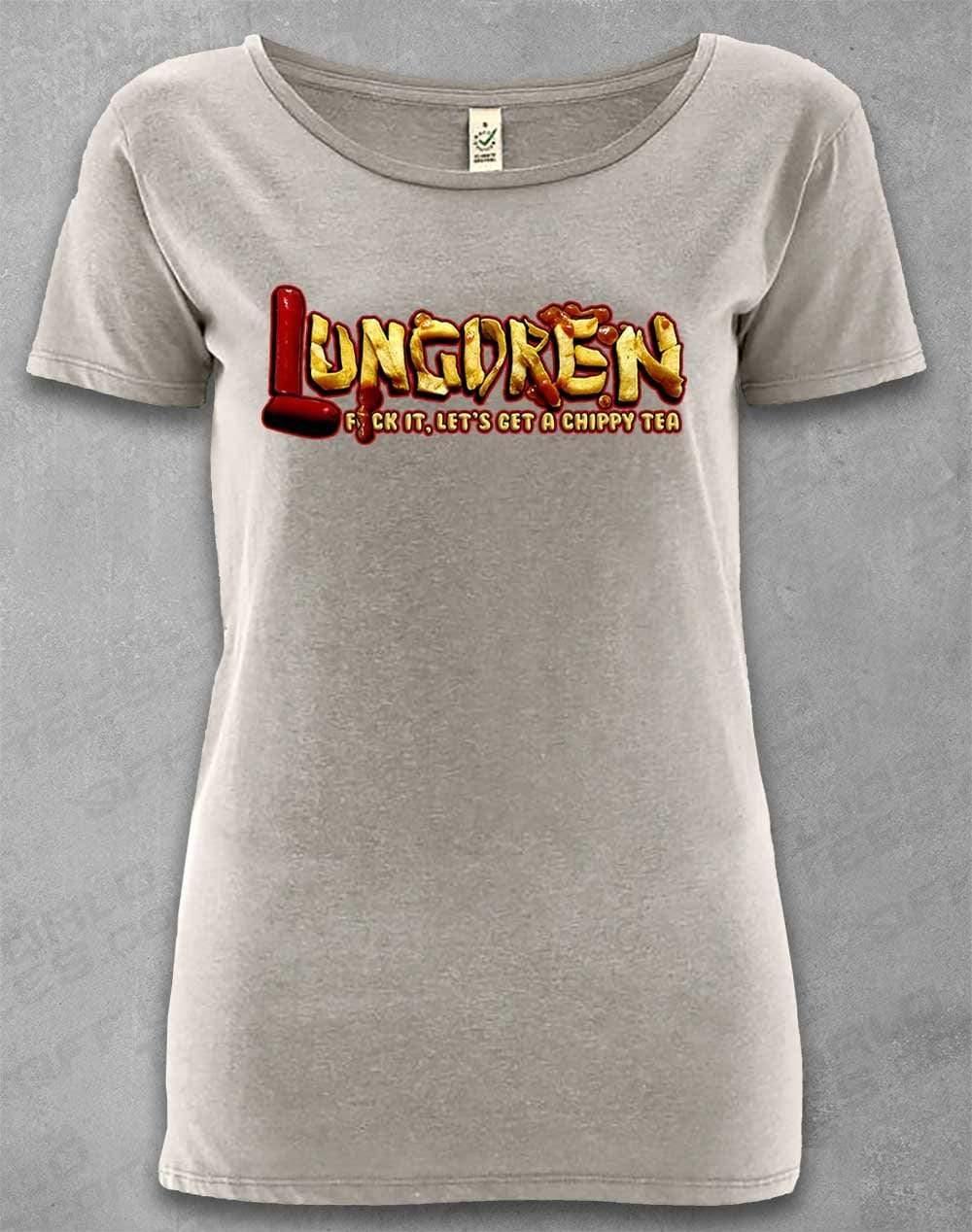 LUNGDREN Chippy Tea - Organic Scoop Neck T-Shirt 8-10 / Melange Grey  - Off World Tees