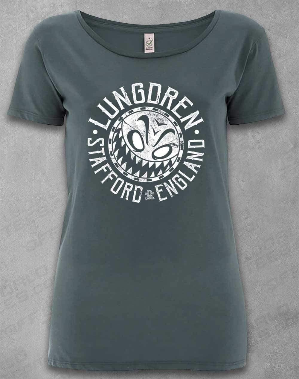 LUNGDREN Stafford Smiley - Organic Scoop Neck T-Shirt 8-10 / Light Charcoal  - Off World Tees