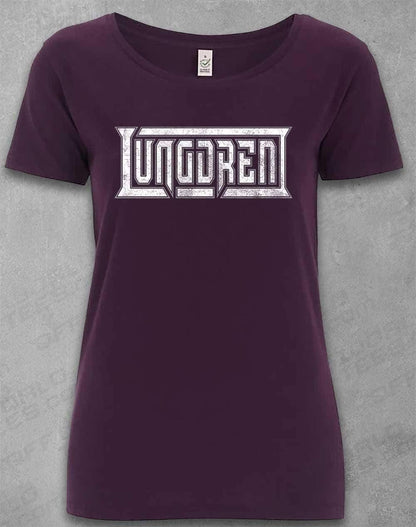 LUNGDREN Vintage Logo - Organic Scoop Neck T-Shirt 8-10 / Eggplant  - Off World Tees