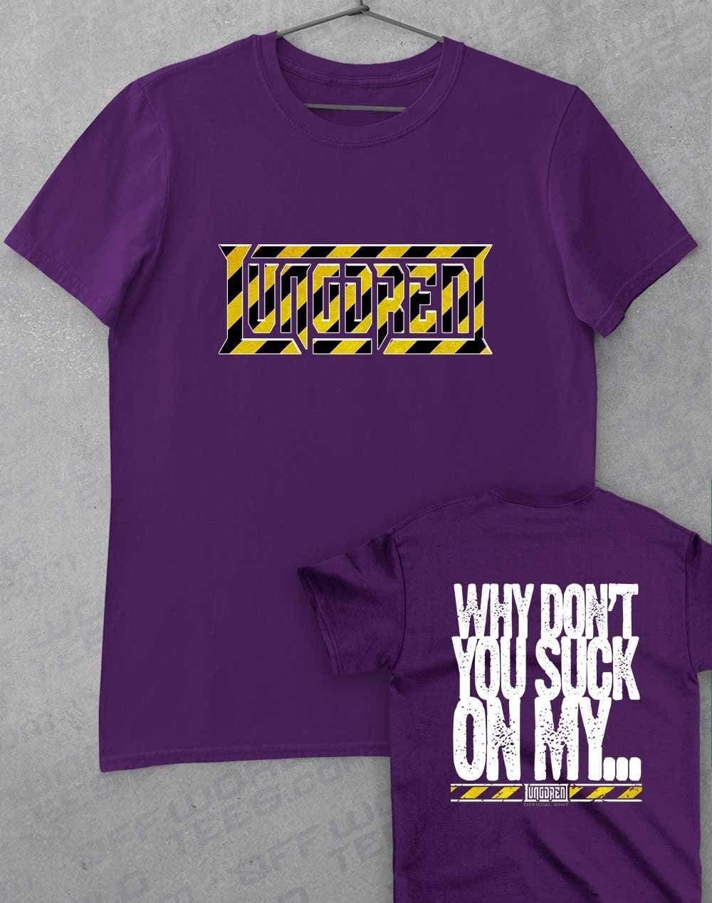 LUNGDREN Suck My Back Print - T-Shirt S / Purple  - Off World Tees
