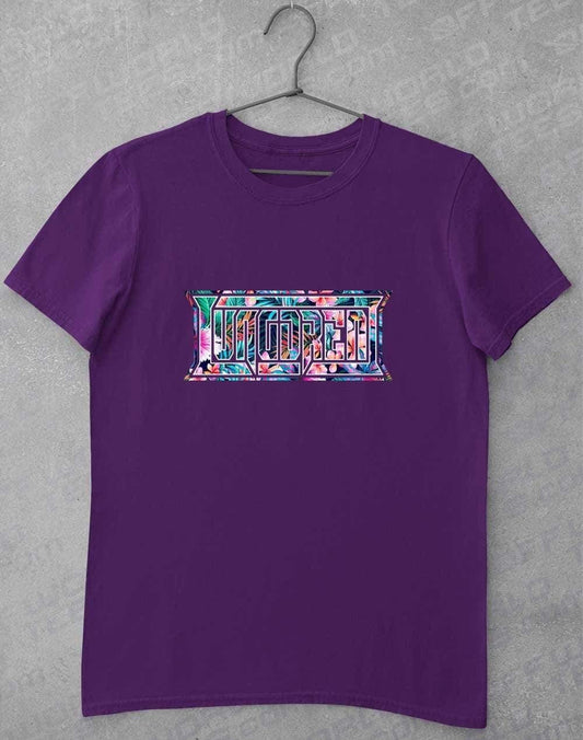 LUNGDREN Illegible Hawaiian Logo - T-Shirt S / Purple  - Off World Tees