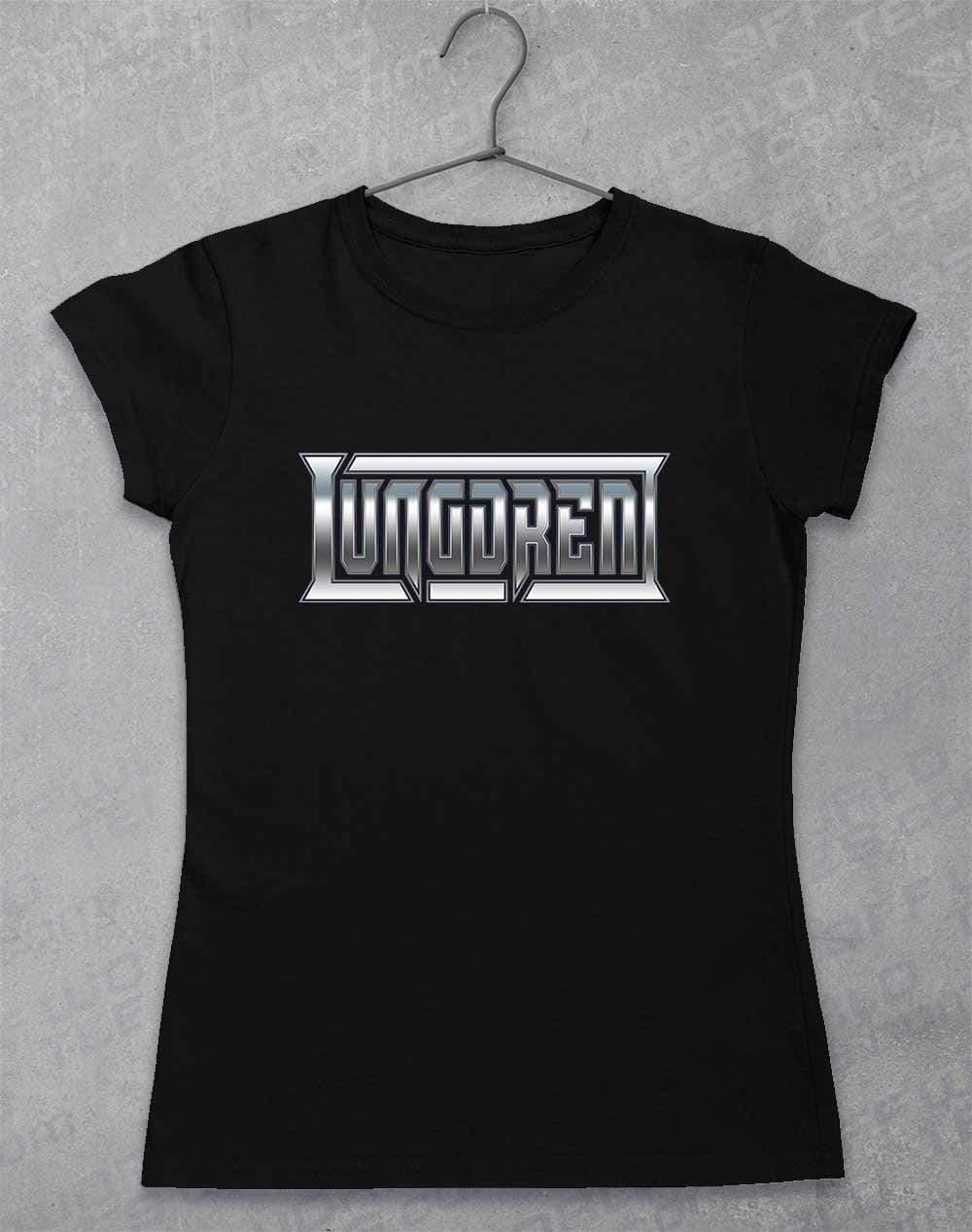 LUNGDREN Chrome Logo - Womens T-Shirt 8-10 / Black  - Off World Tees