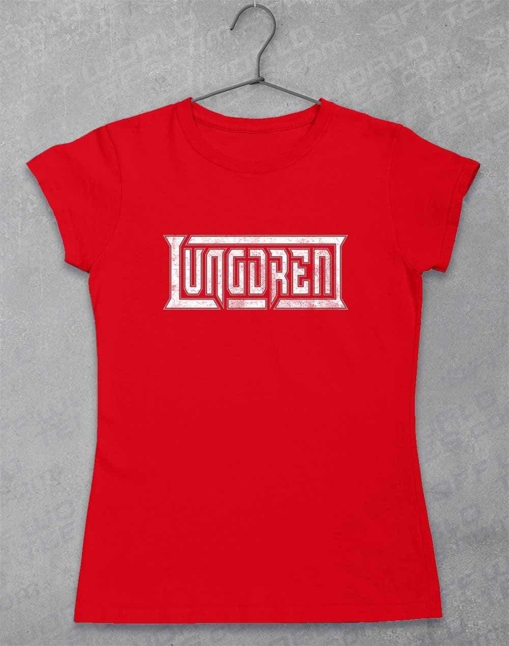 LUNGDREN Vintage Logo - Womens T-Shirt 8-10 / Red  - Off World Tees