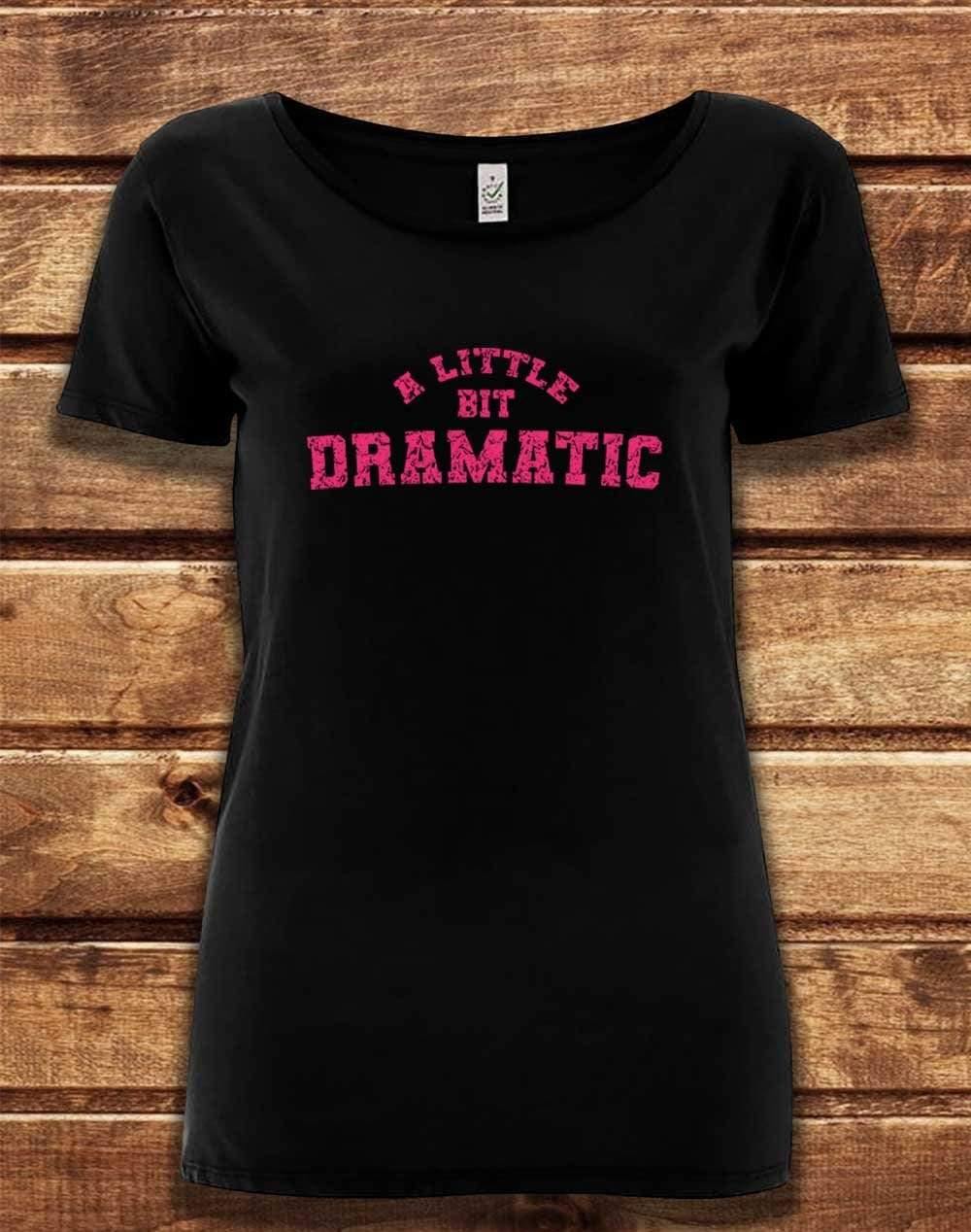 DELUXE A Little Bit Dramatic Distressed Organic Scoop Neck T-Shirt 8-10 / Black  - Off World Tees