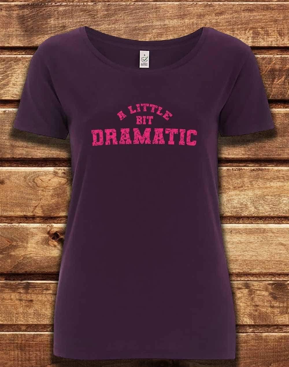 DELUXE A Little Bit Dramatic Distressed Organic Scoop Neck T-Shirt 8-10 / Eggplant  - Off World Tees
