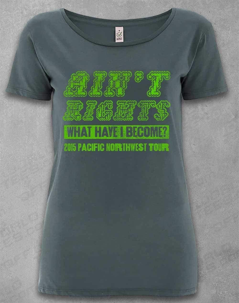 DELUXE Ain't Rights 2015 Tour Organic Scoop Neck T-Shirt 8-10 / Light Charcoal  - Off World Tees