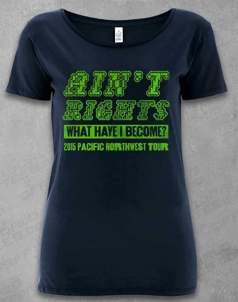DELUXE Ain't Rights 2015 Tour Organic Scoop Neck T-Shirt 8-10 / Navy  - Off World Tees