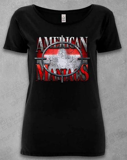 DELUXE American Maniacs - Organic Scoop Neck T-Shirt 8-10 / Black  - Off World Tees