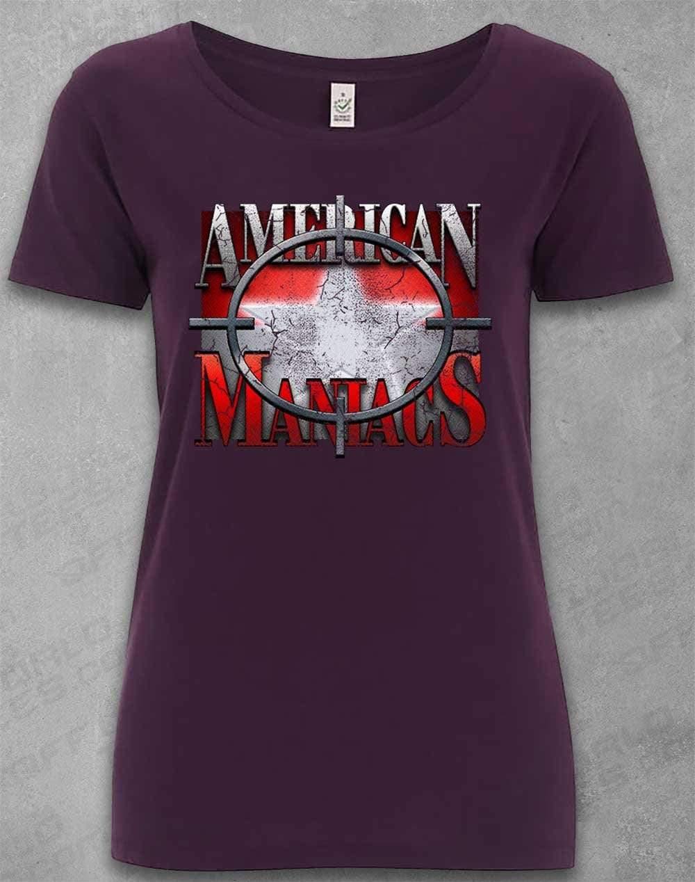 DELUXE American Maniacs - Organic Scoop Neck T-Shirt 8-10 / Eggplant  - Off World Tees