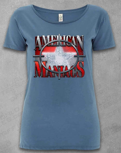 DELUXE American Maniacs - Organic Scoop Neck T-Shirt 8-10 / Faded Denim  - Off World Tees