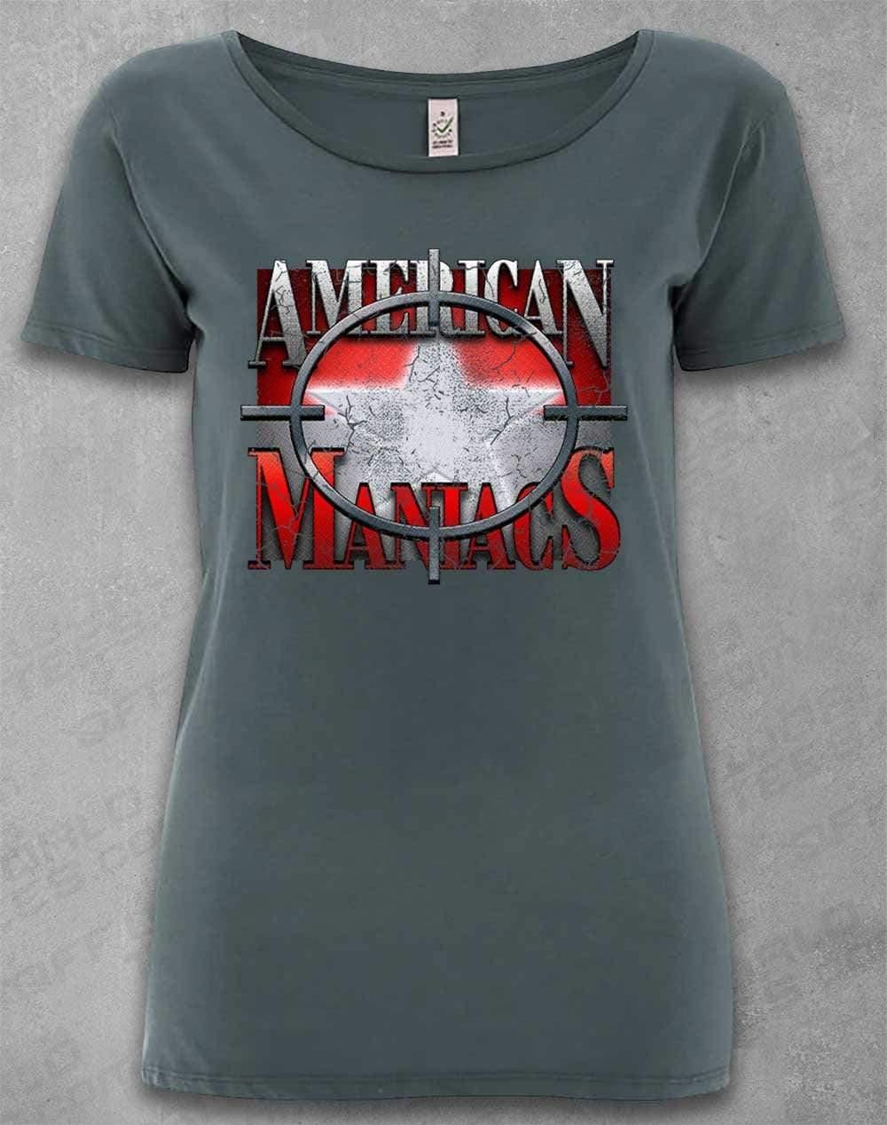 DELUXE American Maniacs - Organic Scoop Neck T-Shirt 8-10 / Light Charcoal  - Off World Tees