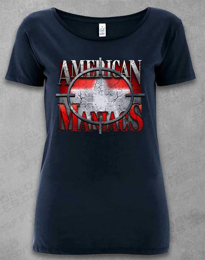 DELUXE American Maniacs - Organic Scoop Neck T-Shirt 8-10 / Navy  - Off World Tees