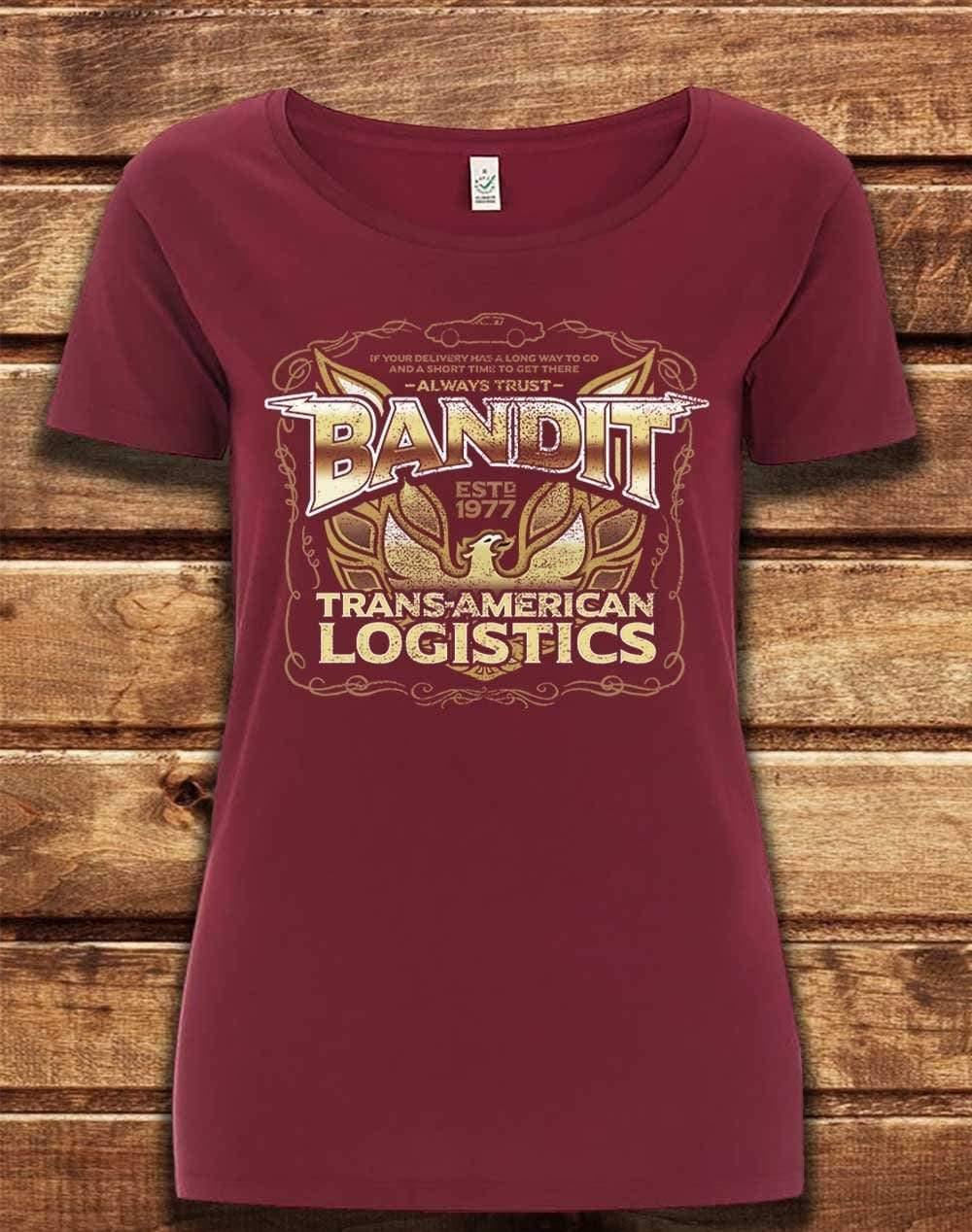 DELUXE Bandit Logistics 1977 Organic Scoop Neck T-Shirt 8-10 / Burgundy  - Off World Tees